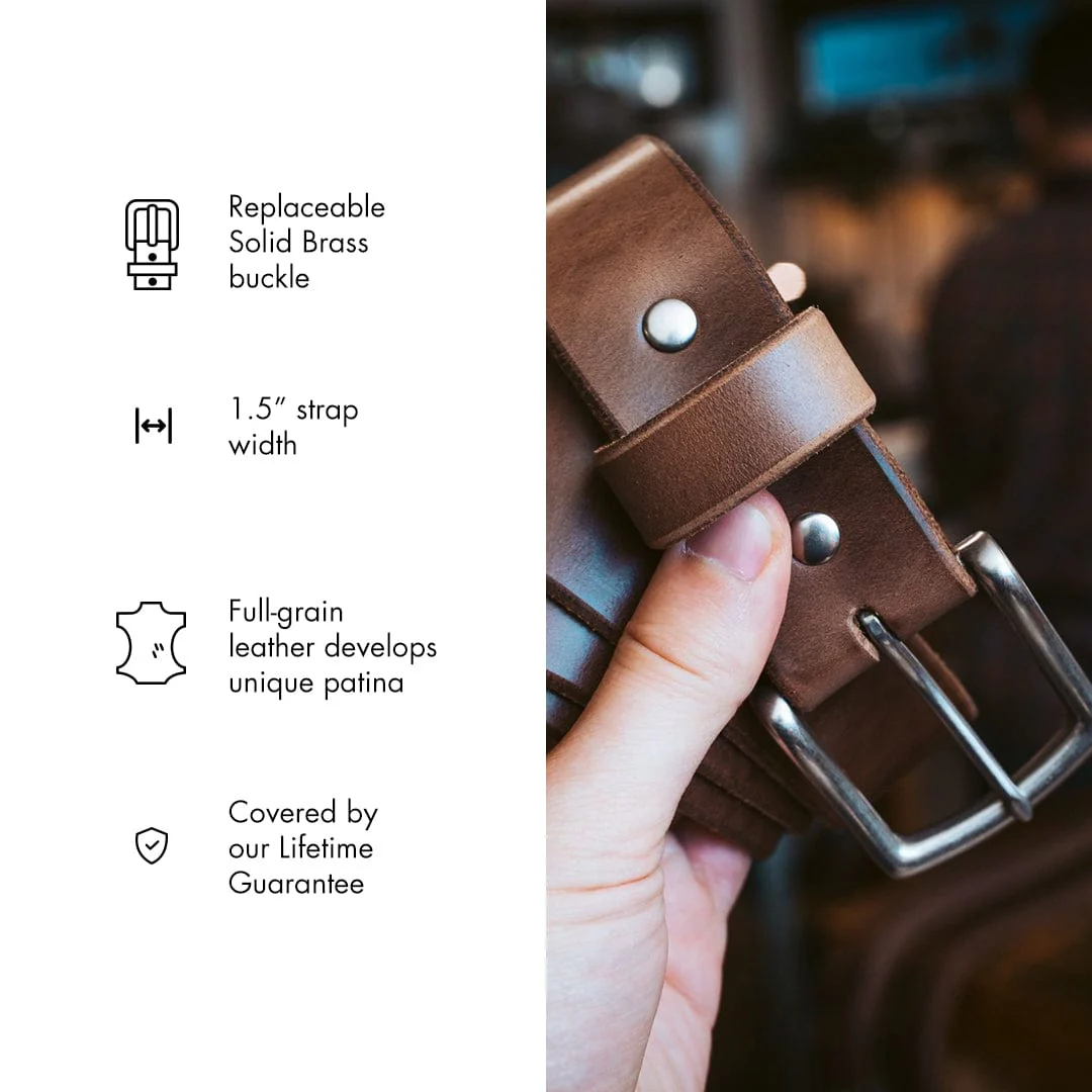 Leather Belt - 1.5" - Image 3