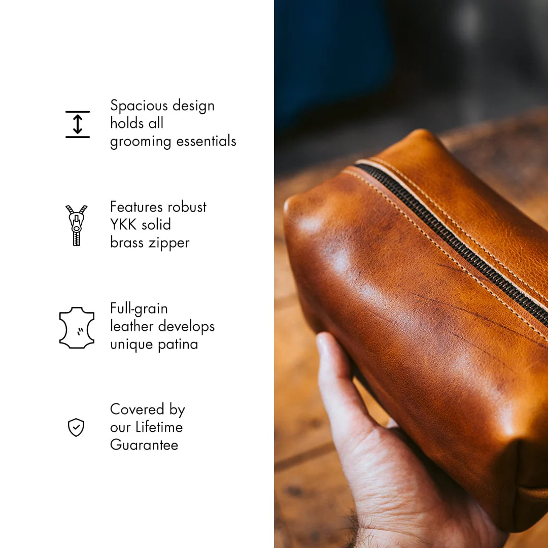 Leather Toiletry Bag - Image 7