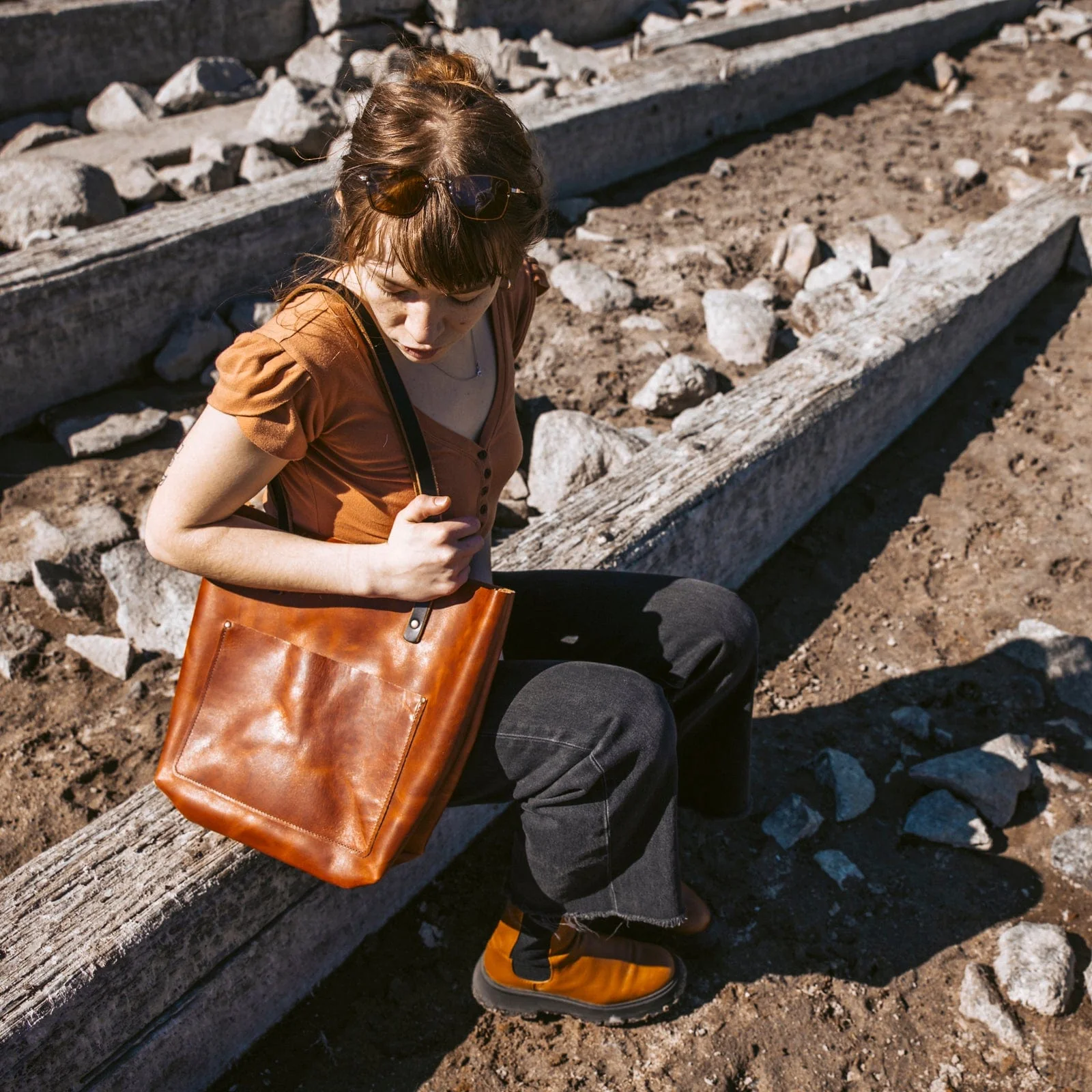 Leather Tote Bag - Weekender - Image 8