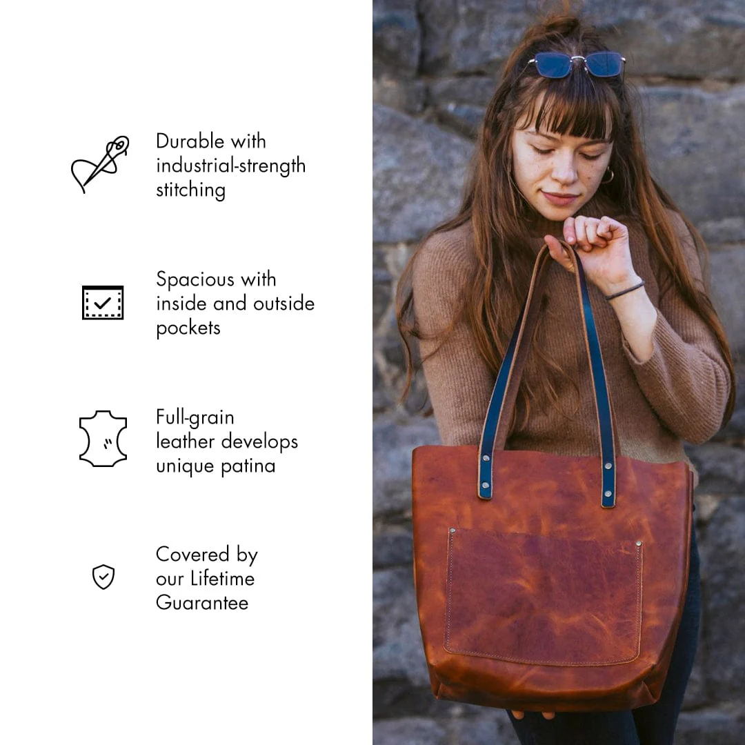 Leather Tote Bag - Weekender - Image 9